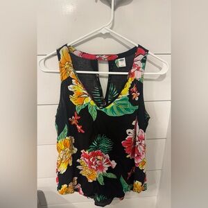 Old Navy Black Floral Sleeveless Top